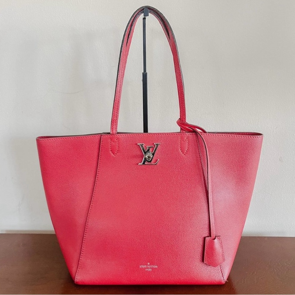 Authentic Louis Vuitton Locke Cabas Tote Rubis Red